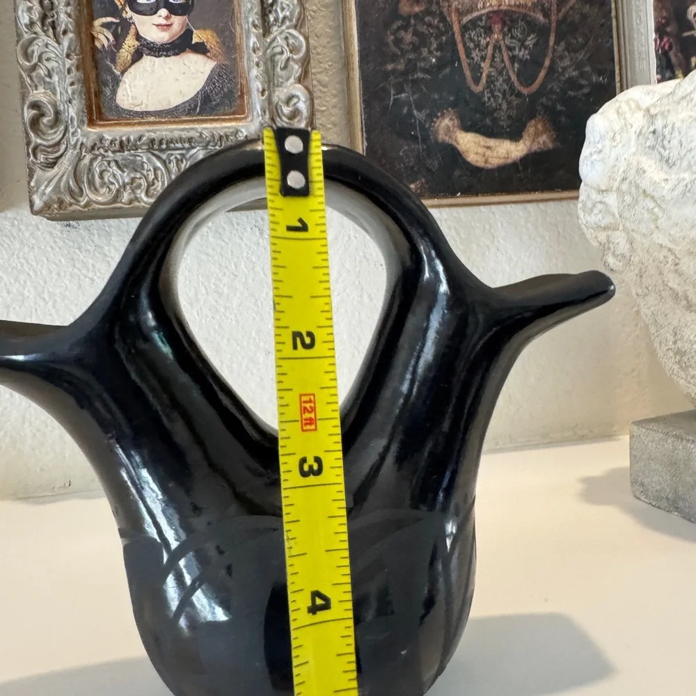 Santa Clara Pueblo Blackware Wedding‎ Vase by Birdell Bourdon